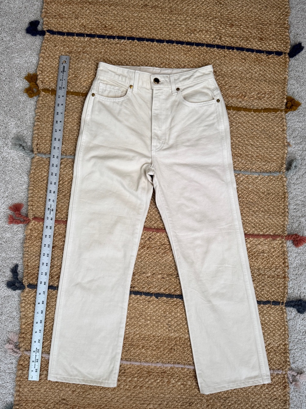 KHAITE Cream Straight-Leg Women's Jeans